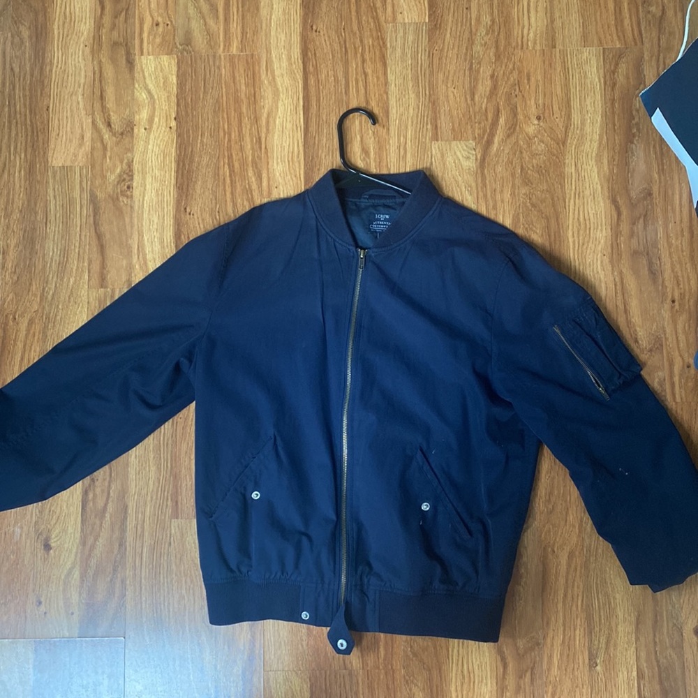 J CREW NAVY BLUE BOMBER JACKET